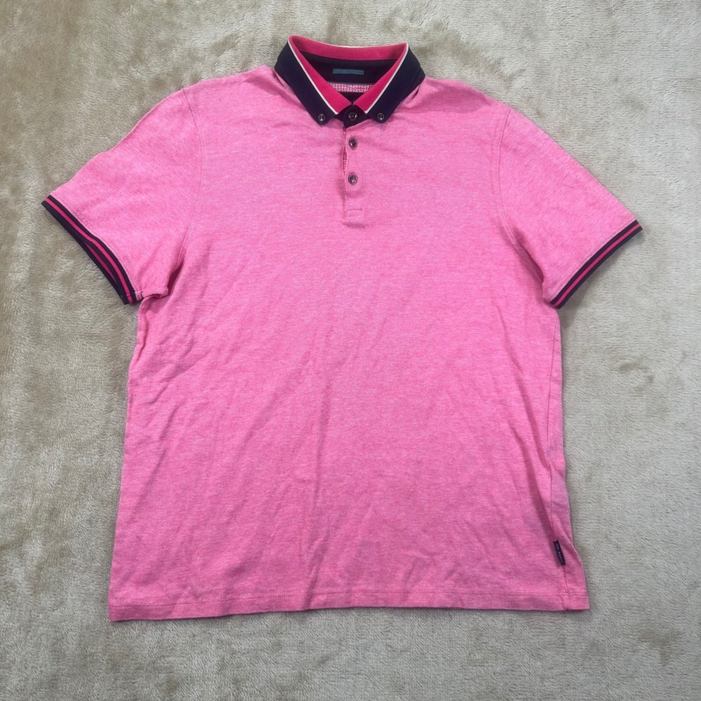Ted Baker London Mens Pink Sunstir Polo Shirt Size 6 XXL‎ Short Sleeve Cotton